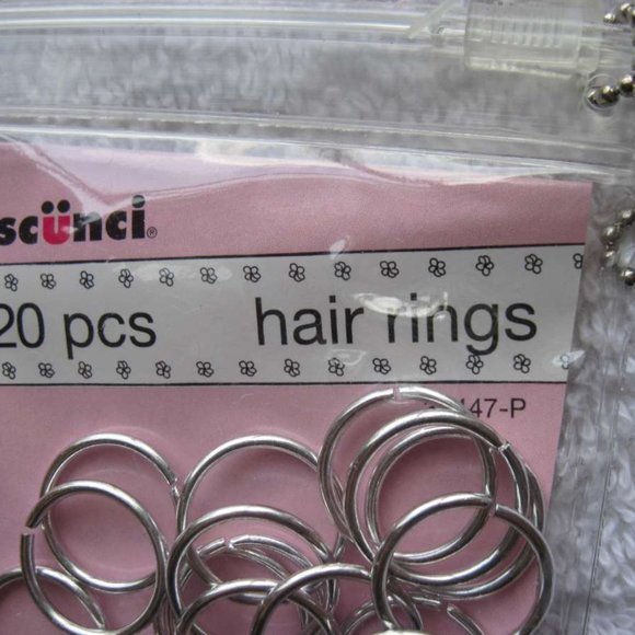 Scunci 20 PCS Hair Rings Metal Gold Silver Braids Reusable Zipper Storage Pouch - Picture 3 of 6